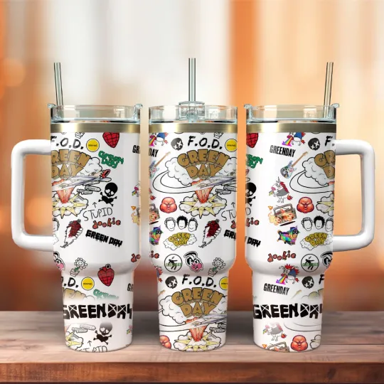 Discover 90s Punk Rock Band Inspired Tumbler With Handle – 40oz