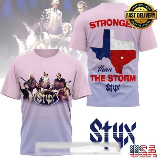 Discover Styxs Band Texas Stronger than the Storm Special 3D T Shirt