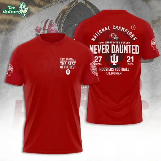 Discover Indiana Hosiers Football Best of the Best 16-0 CFP Final Score 3D T-Shirt