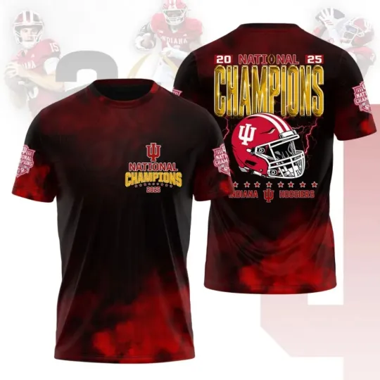 Discover Indiana Hosiers Football 2025 National Champions 3D T Shirt