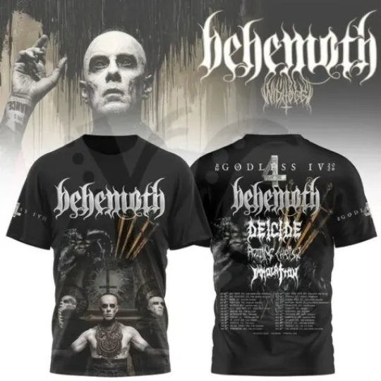 Behemoth The Godless IV 2026 World Tour All Over Print 3D T-shirt