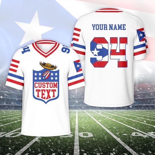 Discover Custom Team Puerto Rico Football Jersey, Puerto Rican Flag Shirt, Personalized Puerto Rico Team #94 Jersey for Men Women, Halftime Fan Shirt
