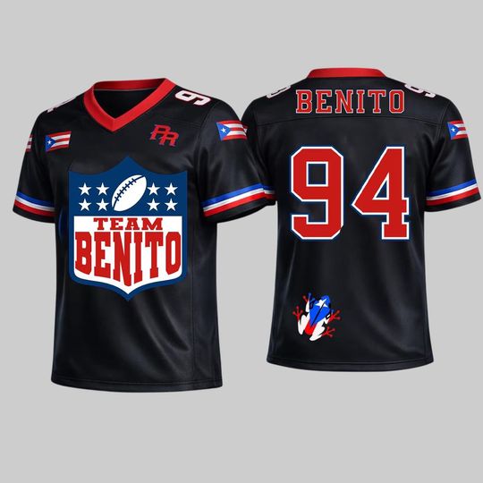 Discover Football Benito Jersey, Custom Benito Bowl 2026 Shirt, Puerto Rico Team #94 Football Jersey, Mesh Jersey, Sports Shirt, Fan Apparel