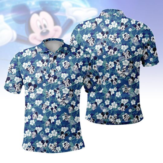 Discover Disney Mickey And Friends Floral Polo Shirt, Mickey Flowers Unisex Polo Shirt, Disneyland Shirt, Disney World Shirt, Gift For Him Her