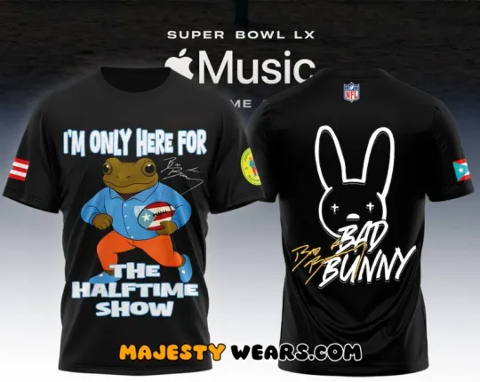 Bad Bunny Super Bowl Imusic Special Black 3D T-Shirt