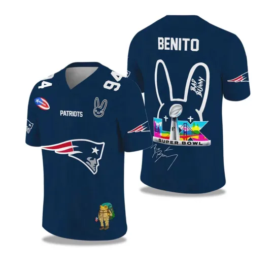 Patriots Bad Bunny Bowl LX 2025 2026 Football Jersey
