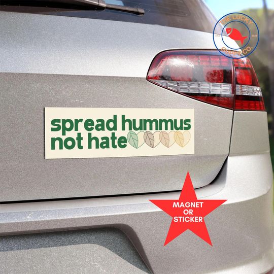 Discover Spread Hummus Not Hate Bumper Sticker, Eat More Vegetables, Eat the Rainbow