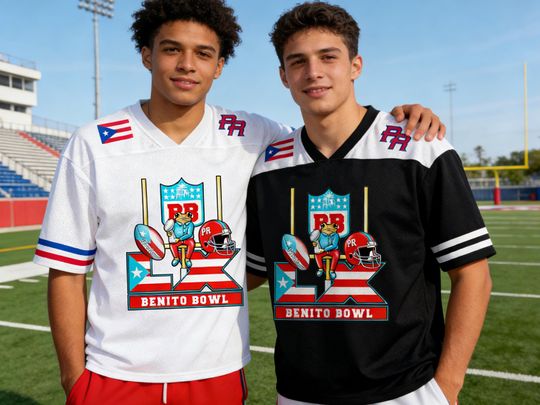 Puerto Rico Team Benito #94 Football Jersey,Personalized Mesh Football Jersey with Name,Custom Sports Shirt, Fan Apparel,Bad Bunny LX Shirt