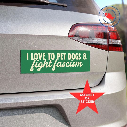 Discover Pet Dogs and Fight Fascism Bumper Sticker, I Love the Gulf of Mexico Sign