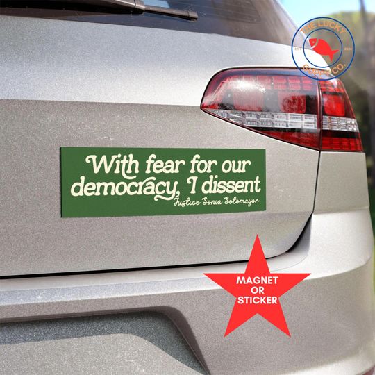 Discover Dissent Retro Bumper Sticker No Kings in America Car Magnet