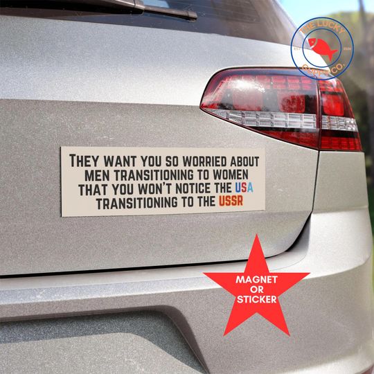 Discover USA Transition to USSR Bumper Sticker Save Democracy