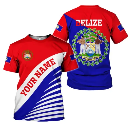 Discover Custom Belize Flag Belize Map 3D Shirt for Men and Women