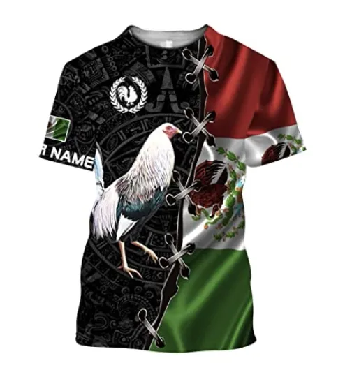 Discover Personalized Eagle Mexico Mexican Rooster Fighting T-Shirt 3D for Men & Women