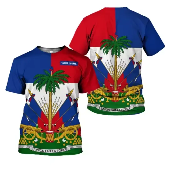 Personalized Haiti Pride Flag Shirt, Haitian Pride T shirt 3D for Men & Women