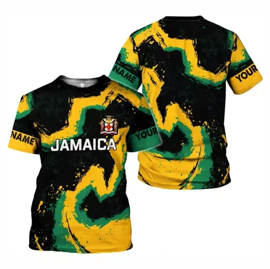 Discover Custom Jamaica Flag Lion 3D Shirt, Jamaican Pride T-Shirt