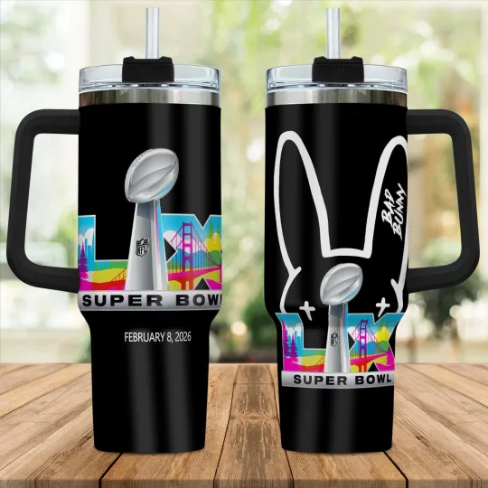 New Bad Bunny supper bowl Gift For Fans 40oz Tumbler  SO768