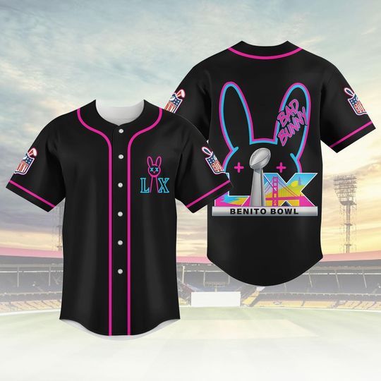 Discover Benito Bowl Baseball Jersey, Bad Benito Football Jersey, LlX Rabbit Shirt, MultiColor Jersey Shirt For Adult & Kid, Game Day Outfit Gift