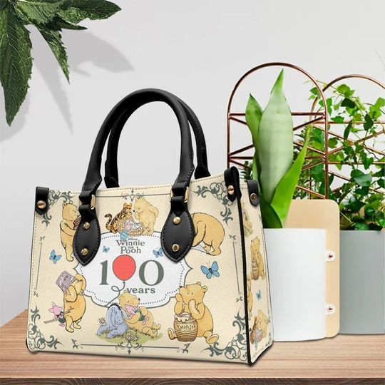 Discover Winnie The Pooh 100th Anniversary Leather Bag, Disney 100 Years Friendship Women Handbag, Classic Pooh Bag For Women