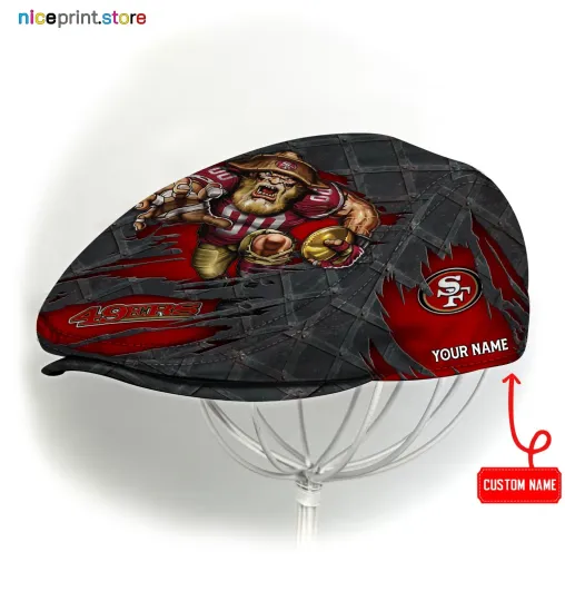 San Francisco Team 49ers Jeff Cap 49ers Newsboy Cap football Golf Cap football Flat Cap