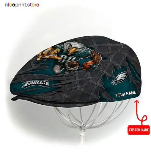 Discover Philadelphia Team Eagles Jeff Cap Eagles Newsboy Cap football Golf Cap football Flat Cap