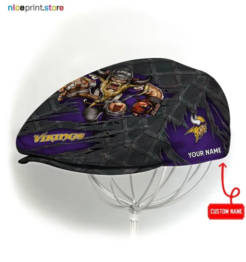 Discover Minnesota Team Vikings Jeff Cap Vikings Newsboy Cap football Golf Cap football Flat Cap