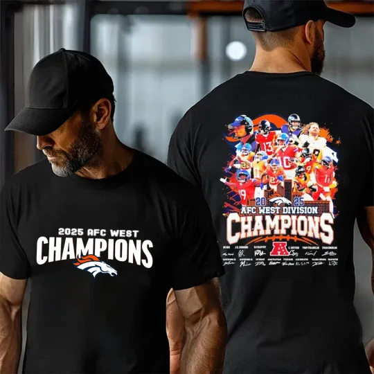 Discover Denver Broncos 2025 AFC West Division Champions Two TShirt