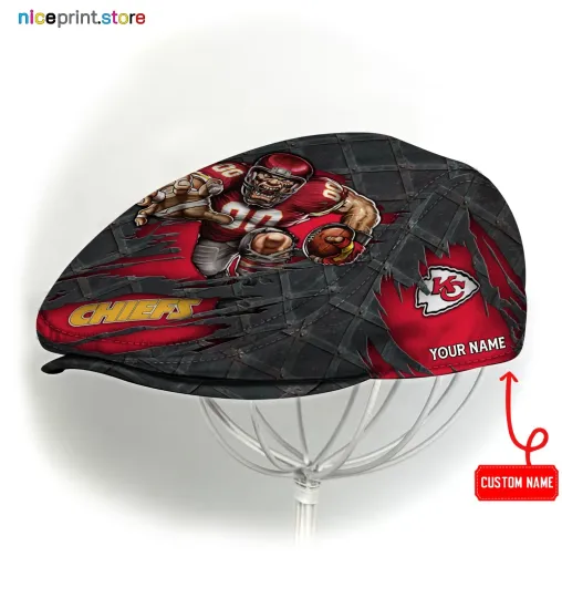 Discover Kansas City Team Chiefs Jeff Cap Chiefs Newsboy Cap football Golf Cap football Flat Cap