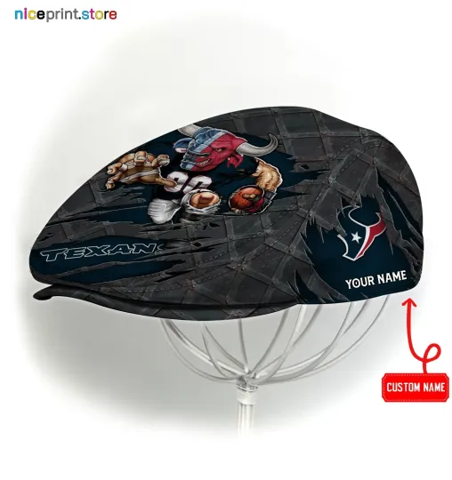 Discover Houston Team Texans Jeff Cap Texans Newsboy Cap football Golf Cap football Flat Cap
