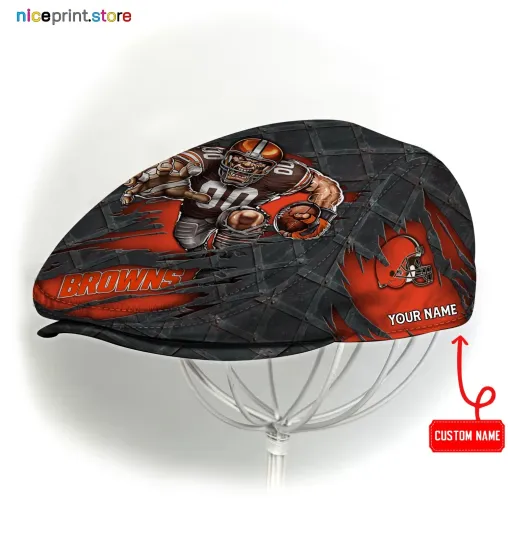 Discover Cleveland Team Browns Jeff Cap Browns Newsboy Cap football Golf Cap football Flat Cap
