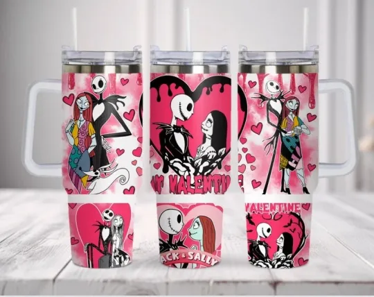 New Jack Skellington Valentine Gift Family 40oz Tumbler  SO696