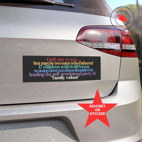 Discover anti trump bumper sticker, deport Elon Musk, save democracy sticker, gulf of fragile masculinity, tax the rich, coexist car magnet, FDT