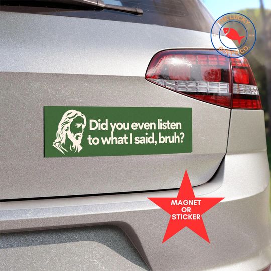 Discover omg guys that's not what I said, Jesus was woke, Jesus was liberal sticker, progressive christian gift, liberal bumper sticker, FDT sticker
