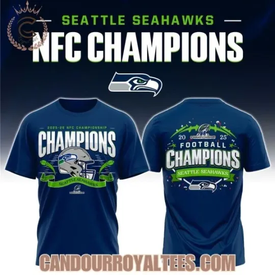 Discover Seattle Seahawk 2025-26 Nfc Championship Champions T-Shirt