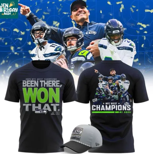 Discover Seattle Seahawk Nfc West Champions 2025 Been There T-Shirt