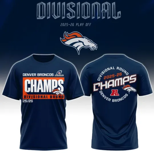 Discover Denver Bronco Champions DIVISIONAL ROUND 2025-26 T-shirt