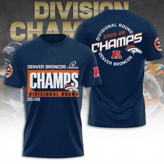 Discover Denver Bronco Divisional Round Champs 2025-26 3D T-Shirt