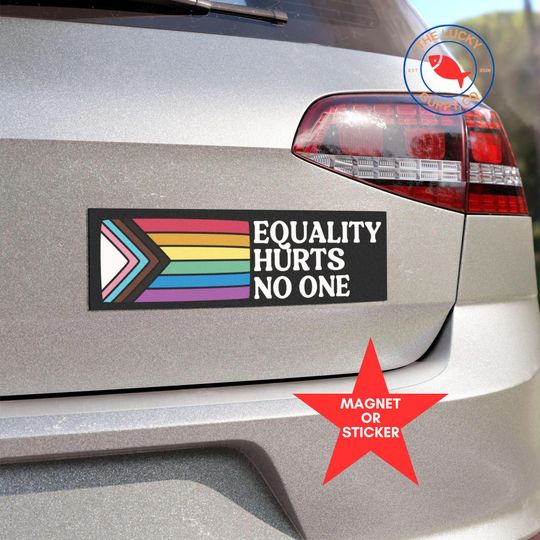 Discover Equality hurts no one bumper sticker, pro democracy bumper stickers, radical feminist sign, coexist bumper sticker, pro america anti trump