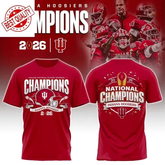 Indiana Hoosiers College Football Champions 2026 Double Sided T-Shirt