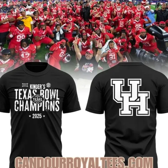 Houston Cougars 2025 Texas Bowl Champions Double Sided T-Shirt for Fans