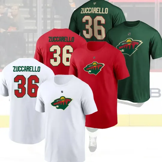 Discover Mats Zuccarello Minnesota Wild #36 Double Sided T-Shirt 2026 Name & Number Fan Gift