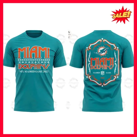 Miami Dolphin 2025 Madrid Game Limited Edition Shirt All Size Gift Fans