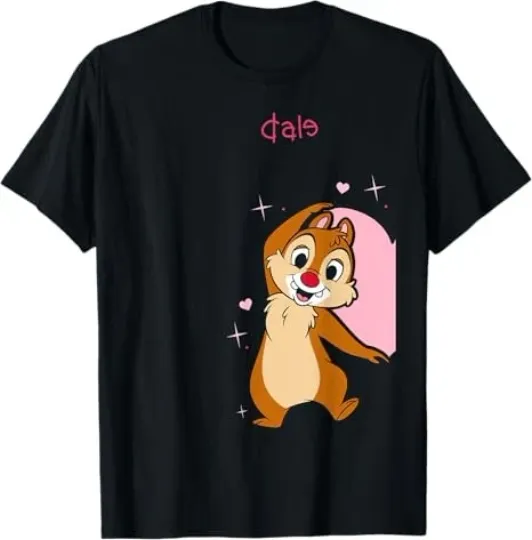 Discover Disney Chip 'n Dale Rescue Rangers Dale Half Big Pink Hearth T-Shirt