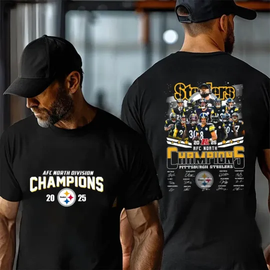 Discover Pittsburgh Steeler 2025 AFC North Division Champions Two TShirt