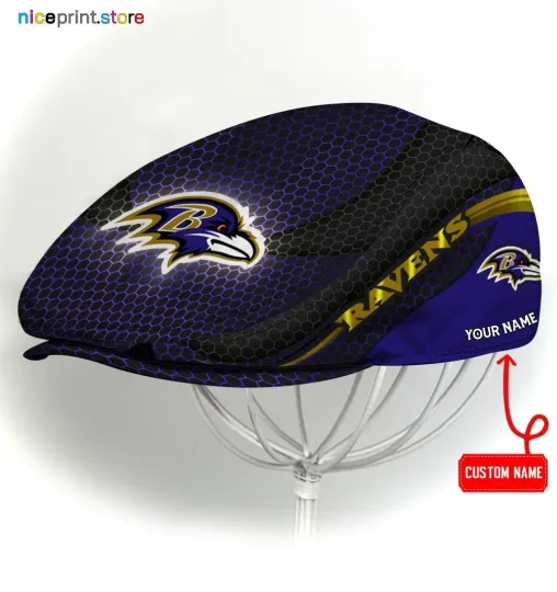 Discover Baltimore Team Ravens Jeff Cap Ravens Newsboy Cap football Golf Cap football Flat Cap
