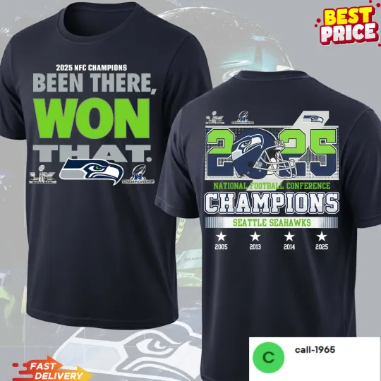 Discover Seattle Seahawks 2025 NFC Champions T-Shirt, Been There Won That Shirt, Fan Gift