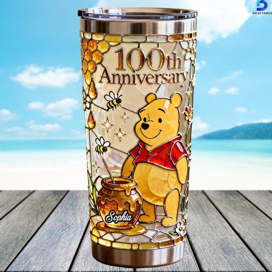 Discover Personalized Winnie the Pooh 20oz Tumbler, Anniversary Stainless Steel Tumbler, Cartoon Tumbler For Her, Winnie the Pooh Gift
