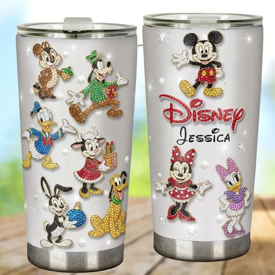 Personalized Disney Character Stainless Tumbler, Mickey And Friends Tumbler Cup, Donald And Daisy Drinkware Tumbler, Disneyland Outfit