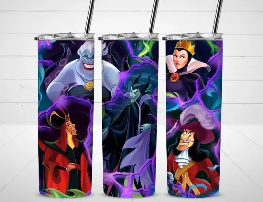 Discover Disney Villains Tumbler with Lid and Straw, Gift for Friends