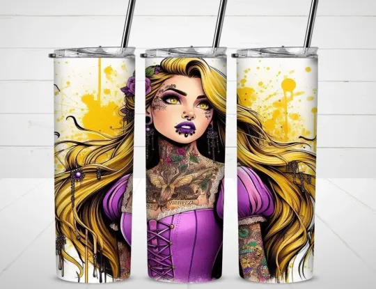 Discover Rapunzel Tumbler with Lid and Straw, Gift for Friends