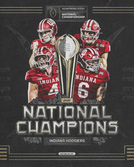 Discover CFP National Championship 2025 2026 Indiana Hoosiers Poster
